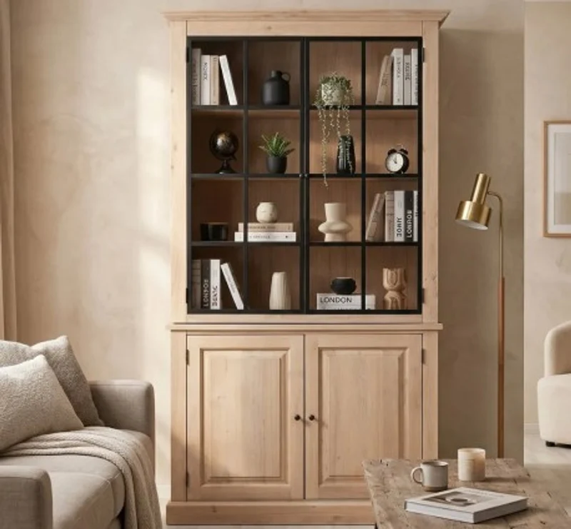 Casa Padrino Vitrine im Landhausstil, 130 x 50 x 230 cm