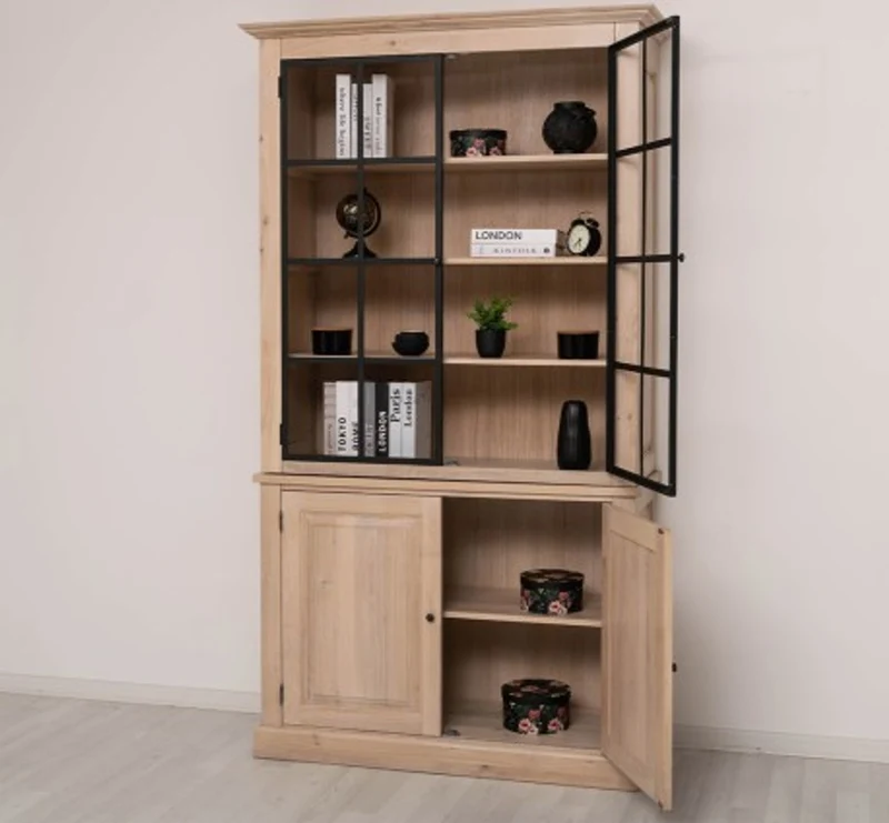 Casa Padrino Vitrine im Landhausstil, 130 x 50 x 230 cm
