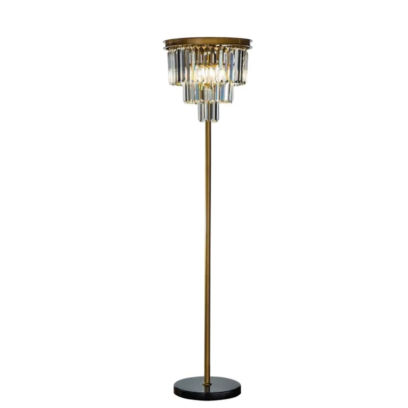 Casa Padrino Luxus Stehleuchte Gold Ø 40 x H. 158 cm - Kristall Standleuchte