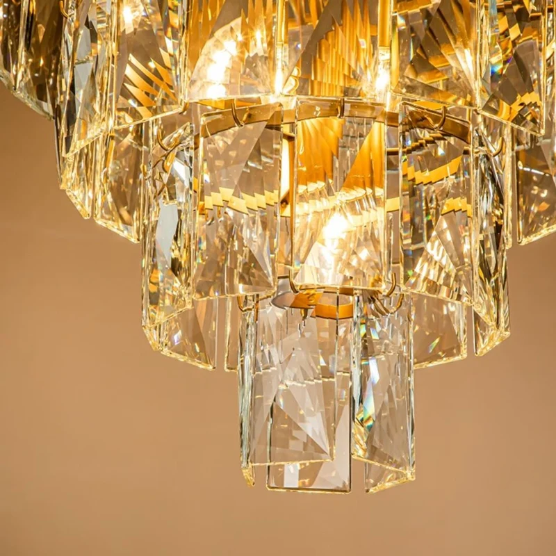 Casa Padrino Luxus Kronleuchter Gold Ø 60 x H. 65 cm - Vierstufiger Kristall Lüster
