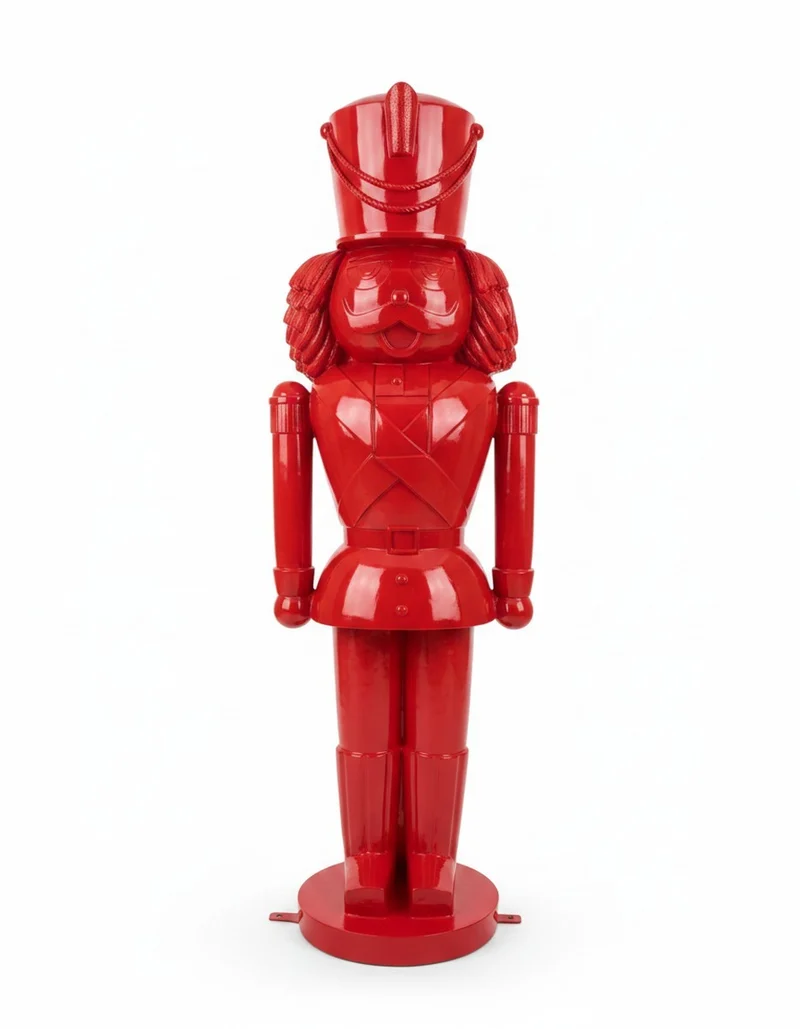 Casa Padrino Luxus Deko Skulptur Weihnachtsfigur Design Nussknacker H. 200 cm - Riesige Gartenskulptur - Lebensgroße Skulptur - XXL Deko Skulptur - XXL Deko Figur