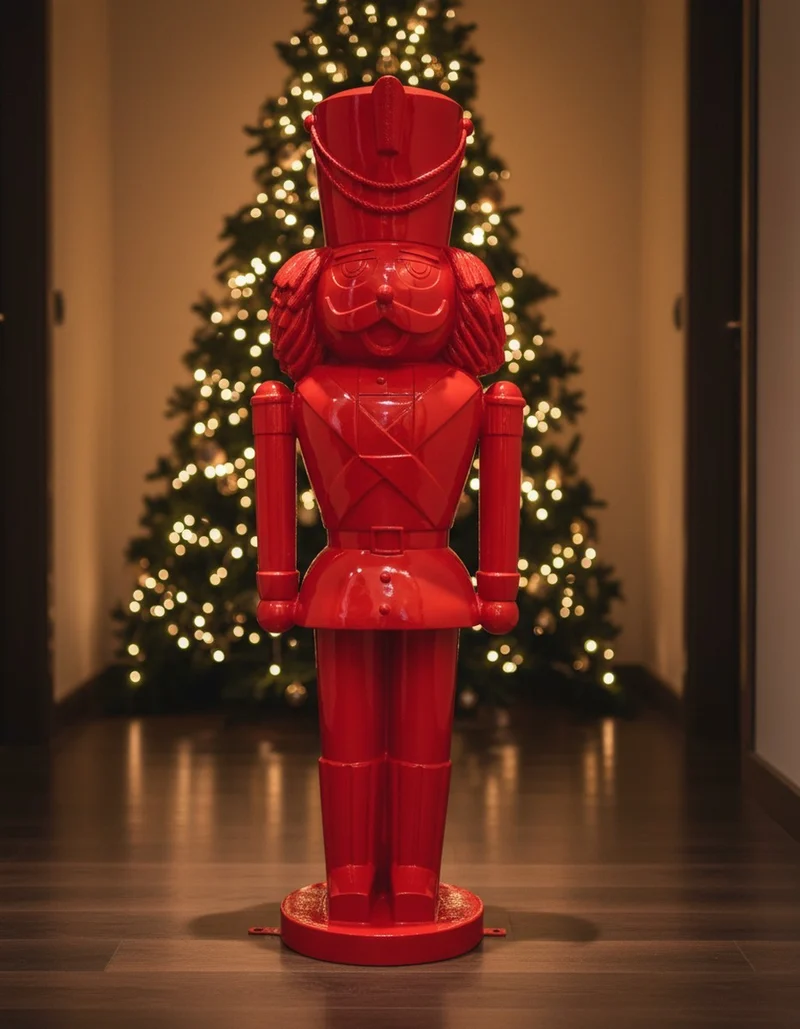 Casa Padrino Luxus Deko Skulptur Weihnachtsfigur Design Nussknacker H. 200 cm - Riesige Gartenskulptur - Lebensgroße Skulptur - XXL Deko Skulptur - XXL Deko Figur