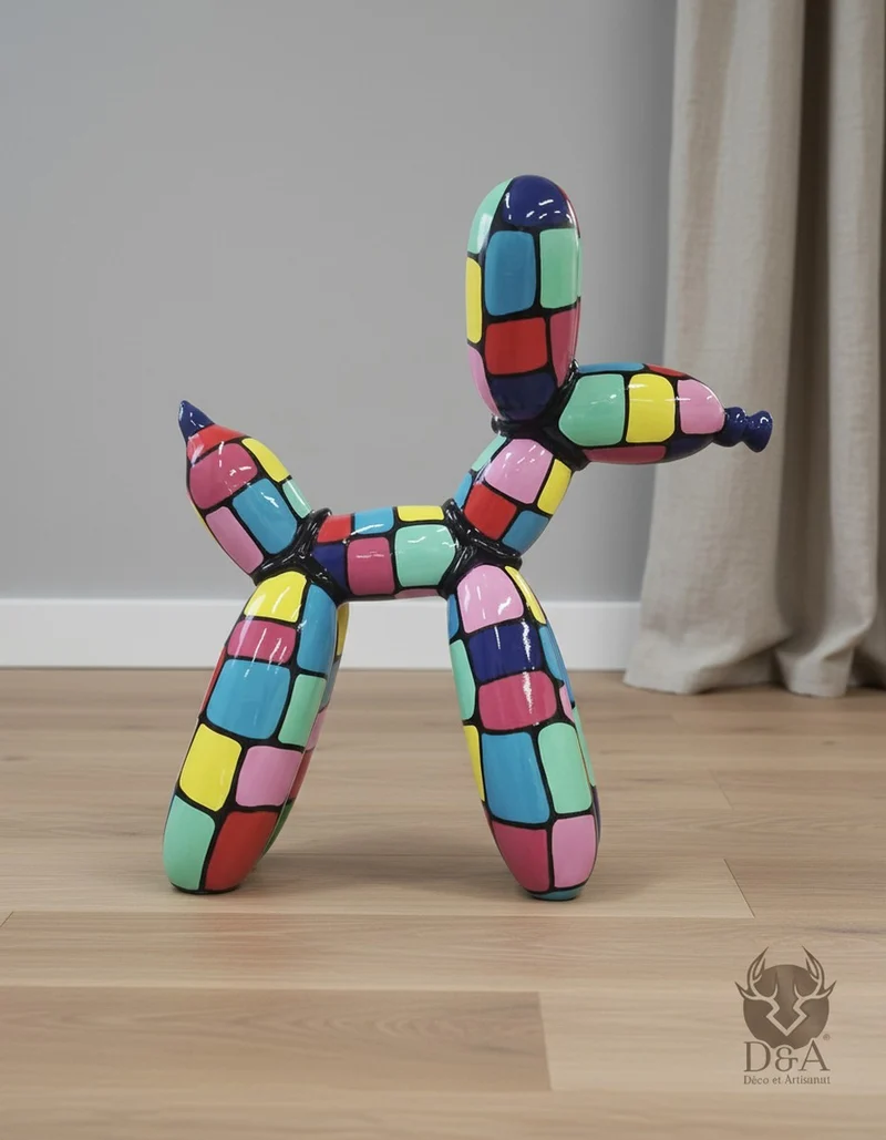 Casa Padrino Luxus Deko Skulptur Hund Mosaik H. 100 cm - Riesige Gartenskulptur - Lebensgroße Skulptur - XXL Deko Skulptur - XXL Deko Figur