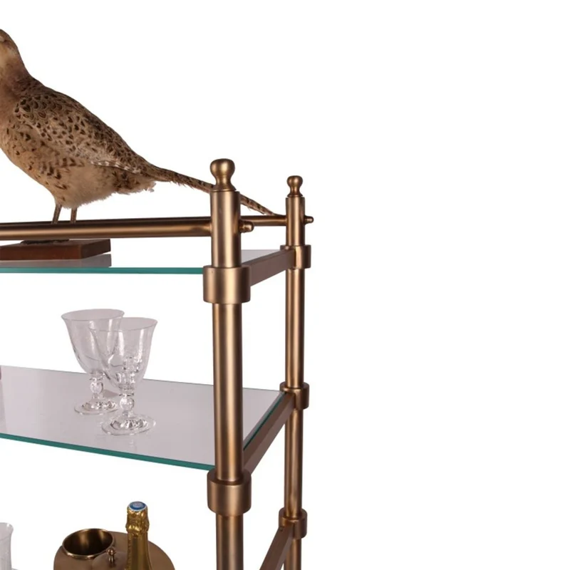 Casa Padrino Luxus Vitrinenschrank Gold 120 x 40 x H. 130 cm - Vitrine mit Glastüren und Glasböden