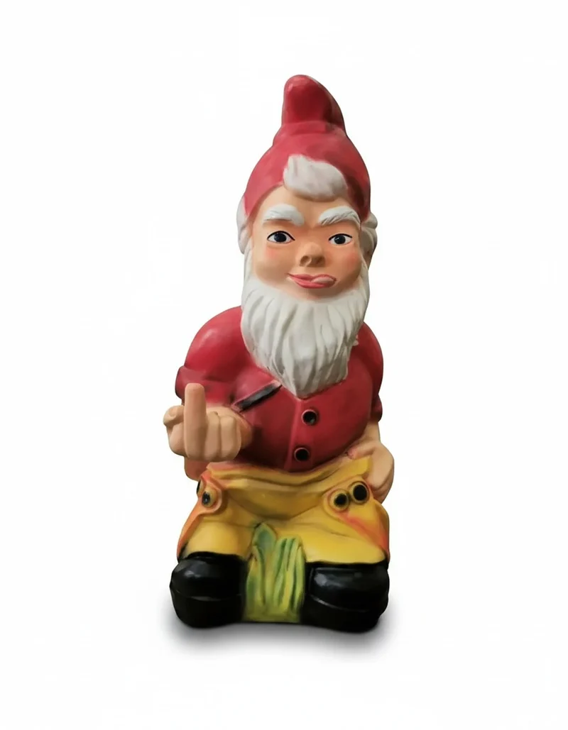 Casa Padrino Luxus Deko Skulptur Gartenzwerg Fick H. 75 cm - Deko Skulptur - Deko Figur - Tierfigur - Gartendeko