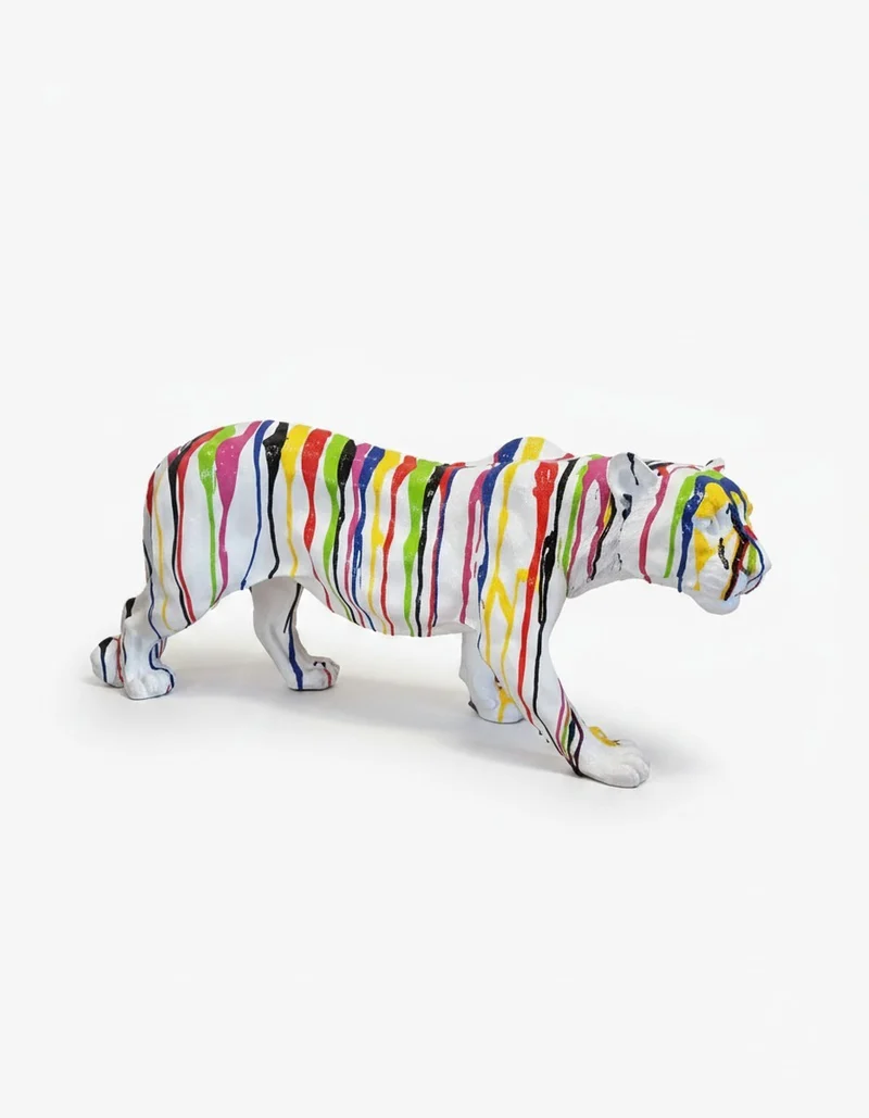 Casa Padrino Luxus Deko Skulptur Raubkatze Panther Trash H. 35 cm - Deko Skulptur - Deko Figur - Tierfigur - Gartendeko