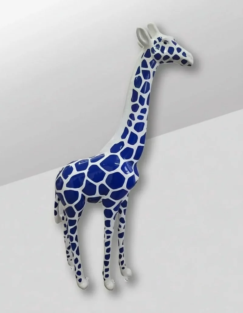 Casa Padrino Luxus Deko Skulptur Giraffe Design H. 210 cm - Riesige Gartenskulptur - Lebensgroße Skulptur - XXL Deko Skulptur - XXL Deko Figur