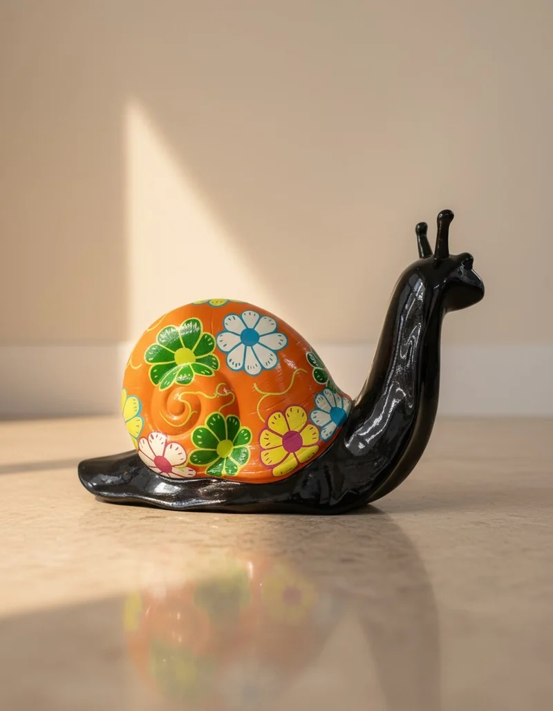 Casa Padrino Luxus Deko Skulptur Schnecke H. 60 cm - Deko Skulptur - Deko Figur - Tierfigur - Gartendeko