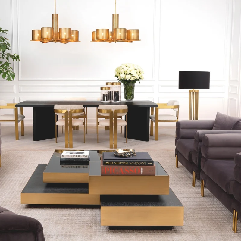 Eichholtz Table Lamp Condo Antik Messing - Tischleuchte mit Stabsäule ohne Schirm