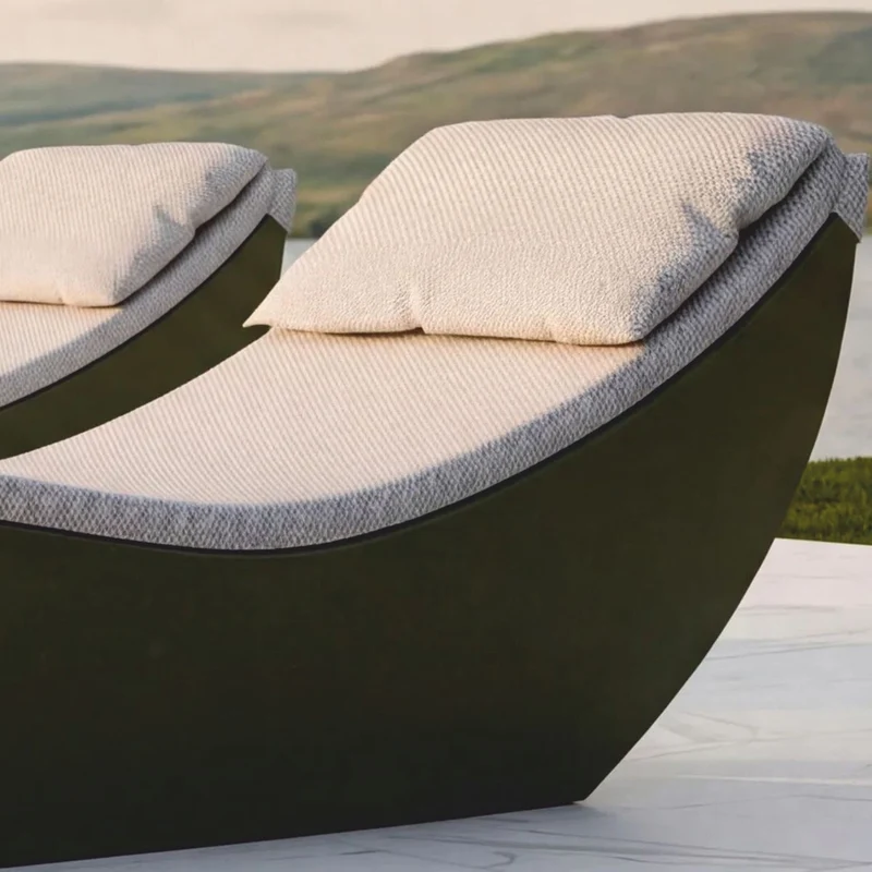 Casa Padrino Luxus Gartenliege Matt Grün / Grau 180 cm - Hotel & Garten Möbel