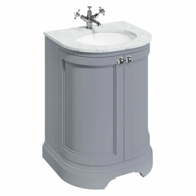 Casa Padrino Landhausstil Waschbeckenschrank Weiß / Grau H. 93 cm - Badezimmer Möbel
