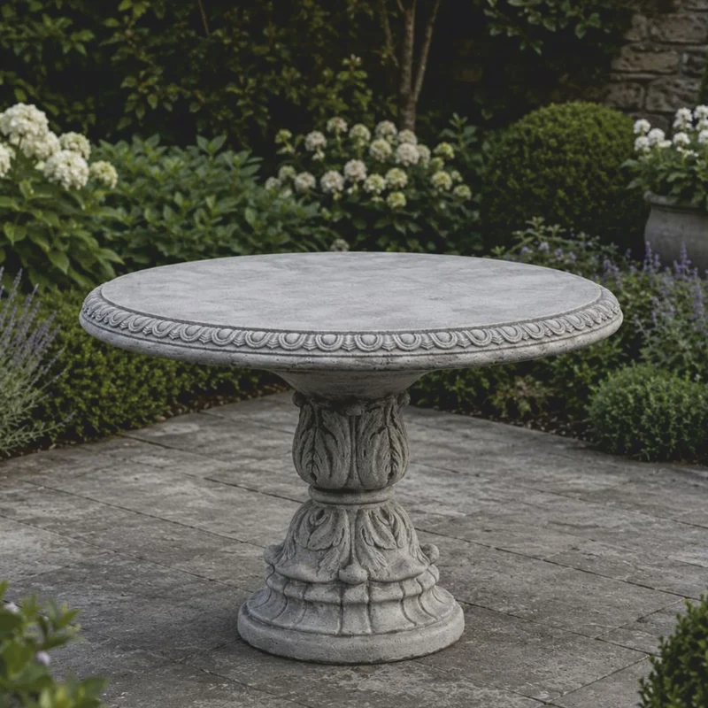Casa Padrino Barock Gartentisch Grau Ø 125 cm - Barock Garten Möbel - Made in Italy