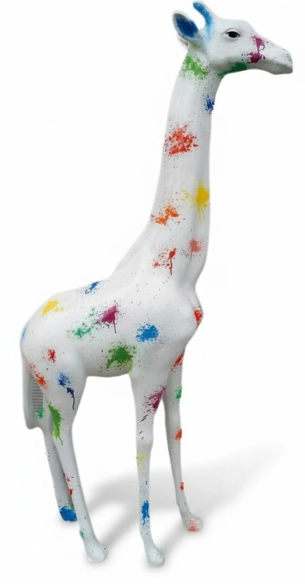 Casa Padrino Luxus Deko Skulptur Giraffe Splash H. 210 cm - Riesige Gartenskulptur - Lebensgroße Skulptur - XXL Deko Skulptur - XXL Deko Figur