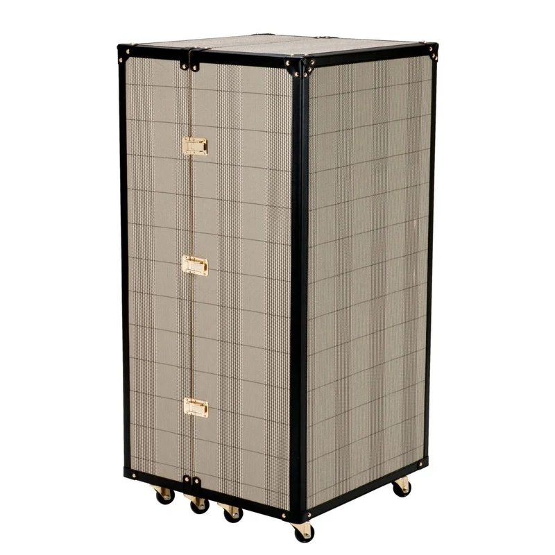 Eichholtz Bar Cabinet Martini Bianco 59 x 59 x H. 122,5 cm - Barschrank im Koffer Design auf Rollen