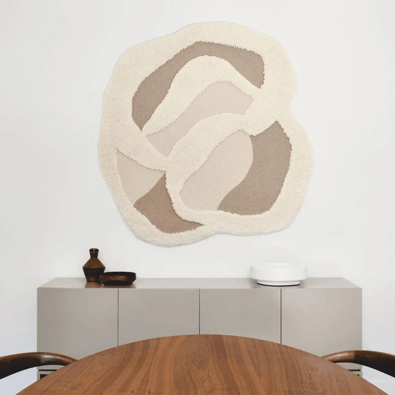 Casa Padrino Luxus Wandteppich Beige / Taupe 150 cm - Wanddeko Accessoires