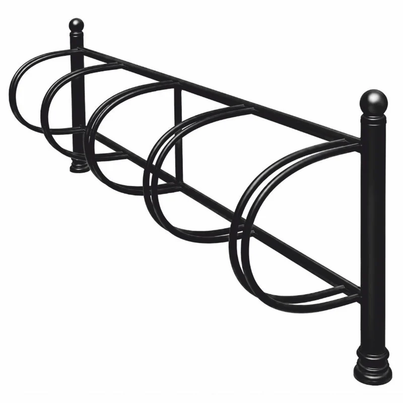 Casa Padrino Jugendstil Metall Fahrradständer Schwarz 250 cm - Nostalgischer Fahrradständer - Restaurant und Café Accessoires