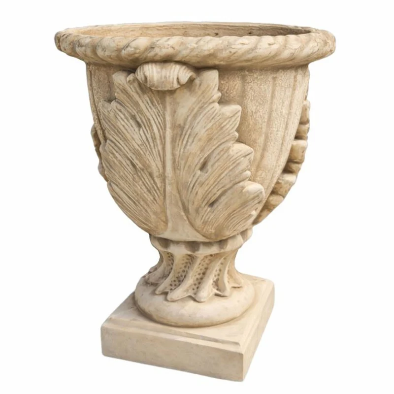 Casa Padrino Barock Blumentopf Beige H. 74 cm - Barockstil Garten Deko Pflanzentopf