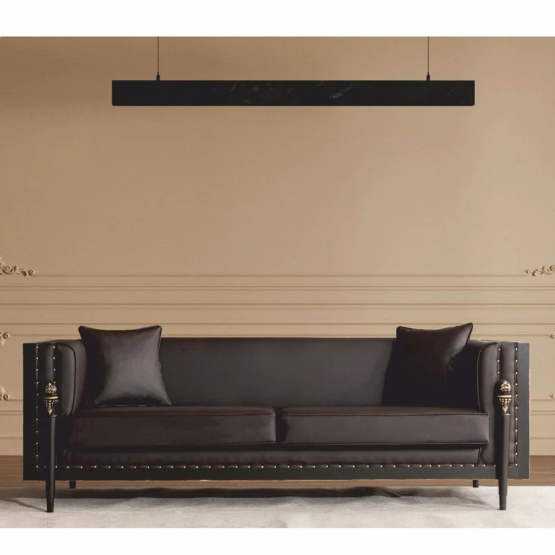 Casa Padrino Luxus Barock Wohnzimmer Set Dunkelbraun / Gold - Barockstil Möbel