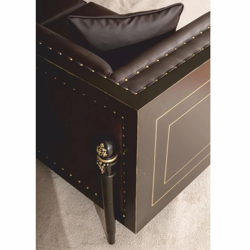 Casa Padrino Luxus Barock Wohnzimmer Set Dunkelbraun / Gold - Barockstil Möbel
