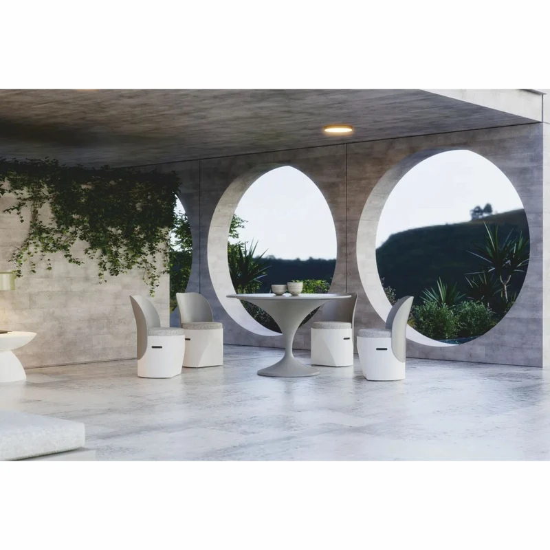 Casa Padrino Luxus Garten Esstisch Matt Grau Ø 120 cm - Luxus Garten Möbel