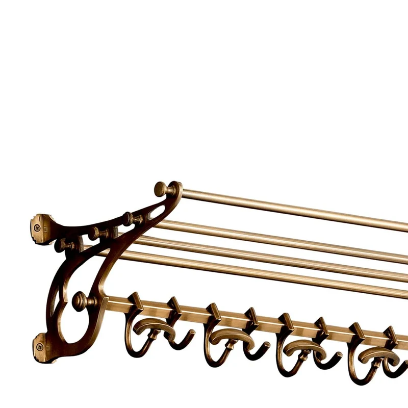 Eichholtz Coatrack Hudson L 100 x 28 x H. 20 cm - Wandgarderobe aus Messing mit Hutablage