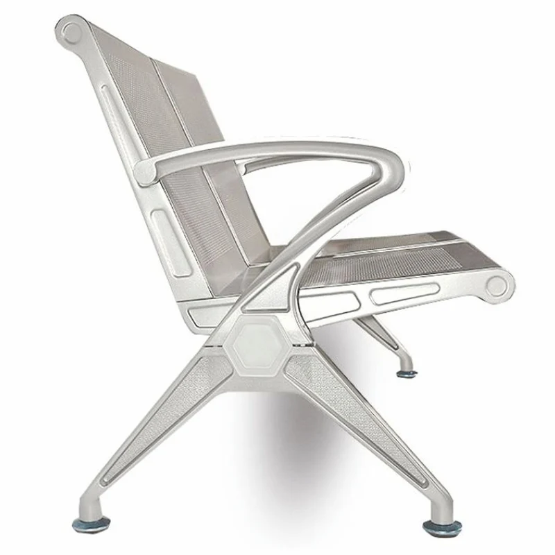 Casa Padrino 2er Besucherbank / Wartezimmerbank Silber 121 cm - Wartezimmer Möbel