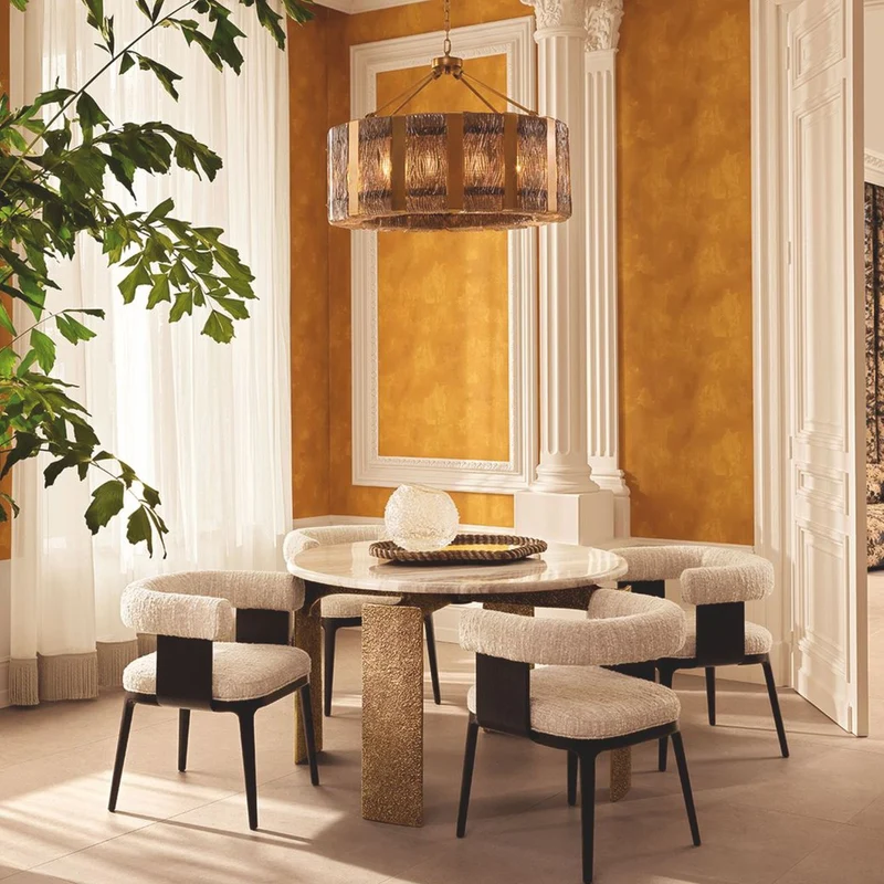 Casa Padrino Luxus Esszimmer Stuhl mit Armlehnen Creme / Schwarz H. 73 cm - Hotel Möbel - Restaurant Möbel - Esszimmer Möbel - Luxus Möbel