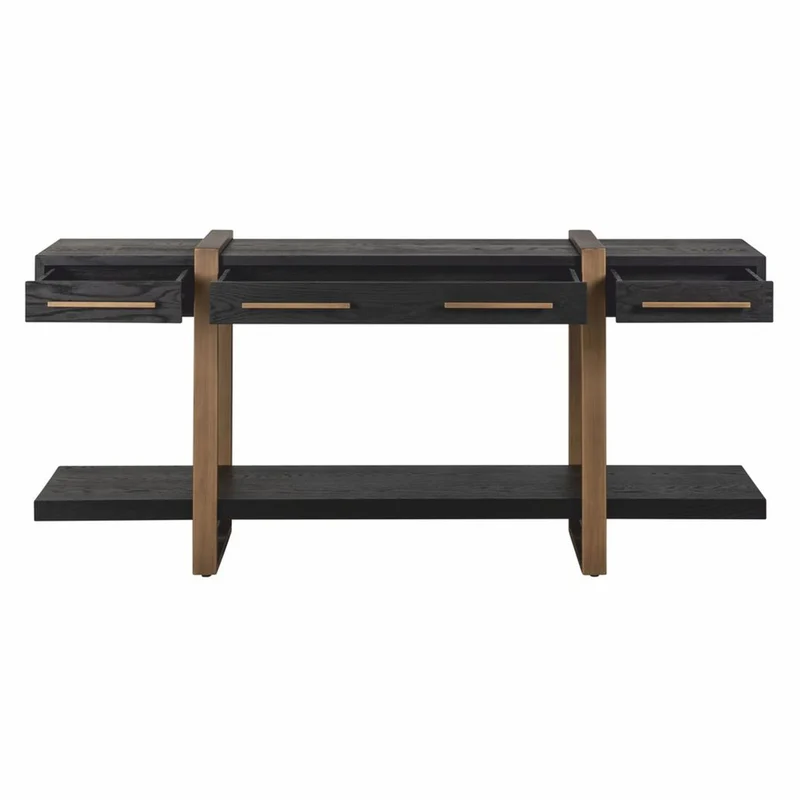 Casa Padrino Luxus Sideboard Schwarz / Antik Messing 180 cm - Luxus Möbel