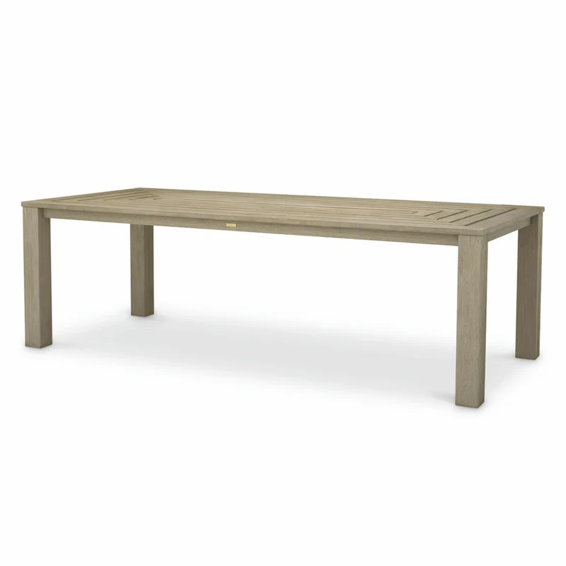Casa Padrino Luxus Gartentisch Grau 240 cm - Teakholz Garten Esstisch - Garten Möbel