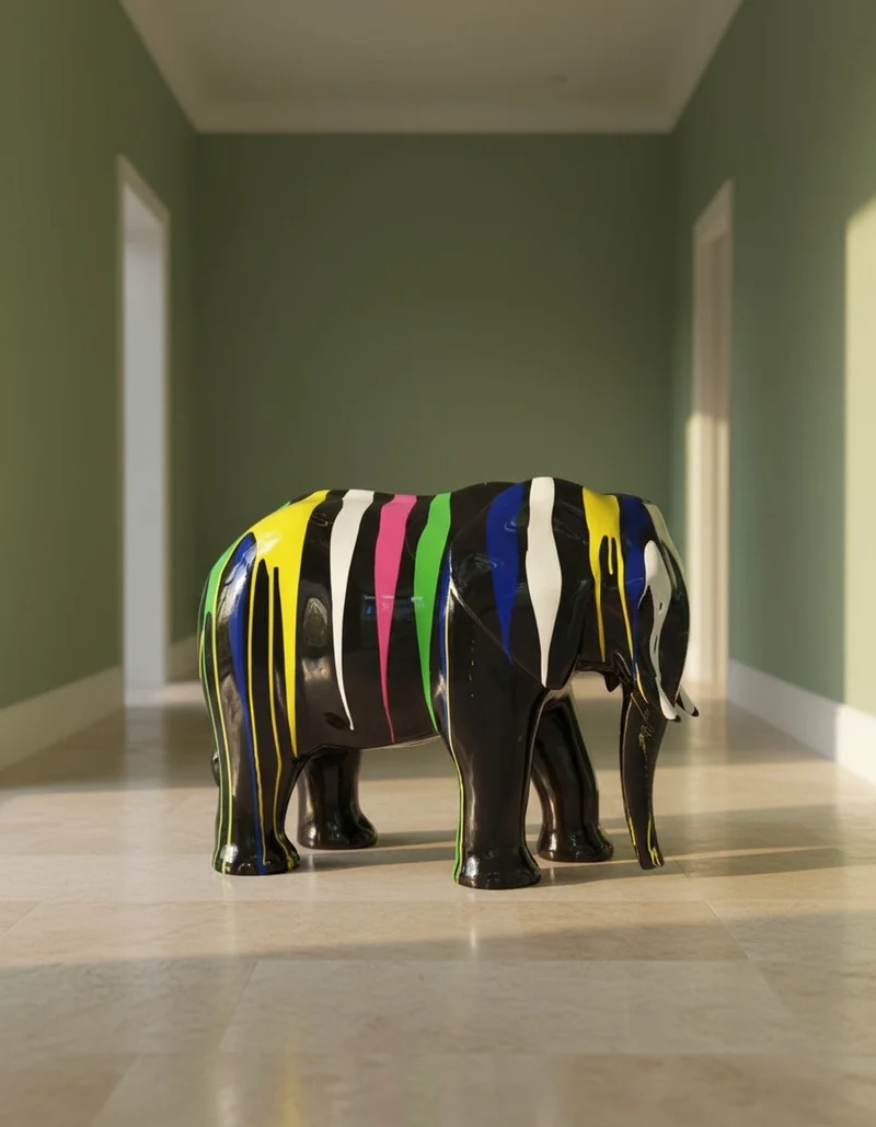 Casa Padrino Luxus Deko Skulptur Elefant H. 60 cm - Deko Skulptur - Deko Figur - Tierfigur - Gartendeko