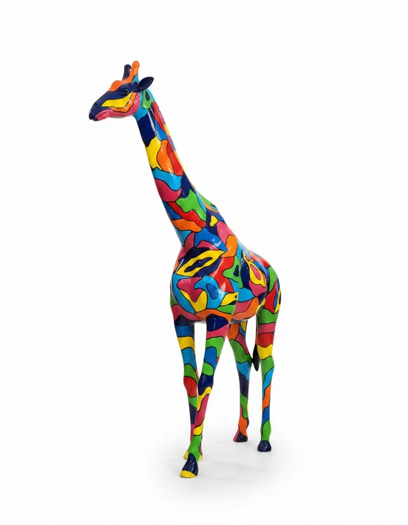 Casa Padrino Luxus Deko Skulptur Giraffe Mosaik H. 320 cm - Riesige Gartenskulptur - Lebensgroße Skulptur - XXL Deko Skulptur - XXL Deko Figur