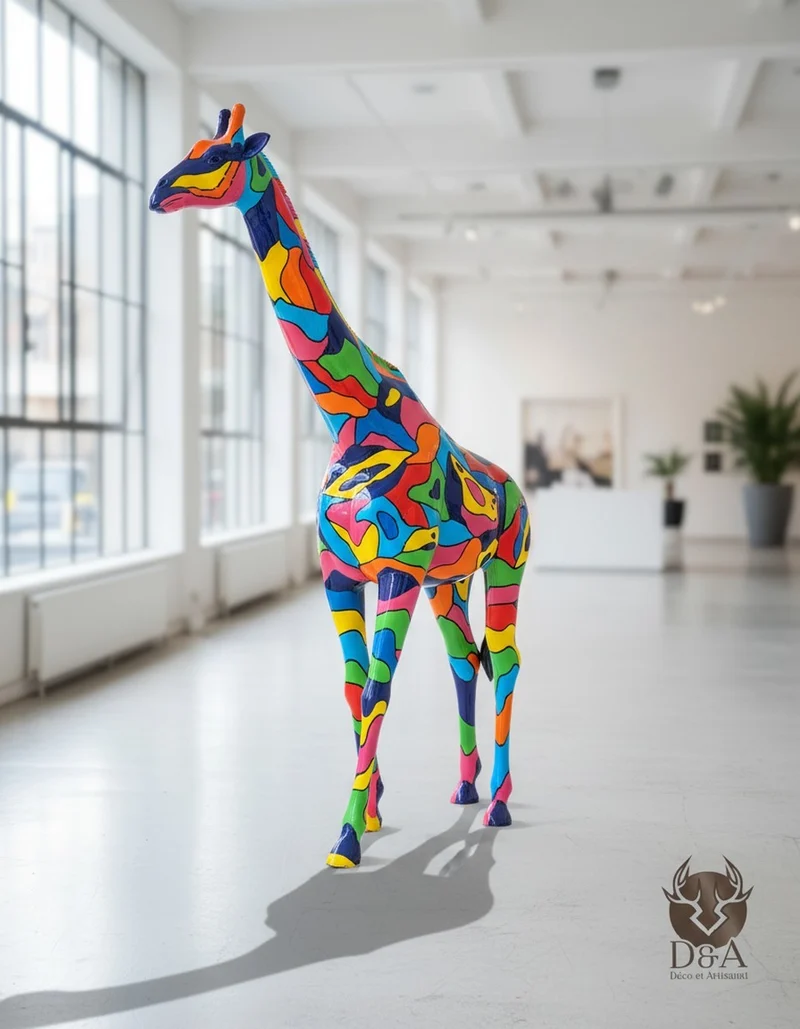 Casa Padrino Luxus Deko Skulptur Giraffe Mosaik H. 320 cm - Riesige Gartenskulptur - Lebensgroße Skulptur - XXL Deko Skulptur - XXL Deko Figur