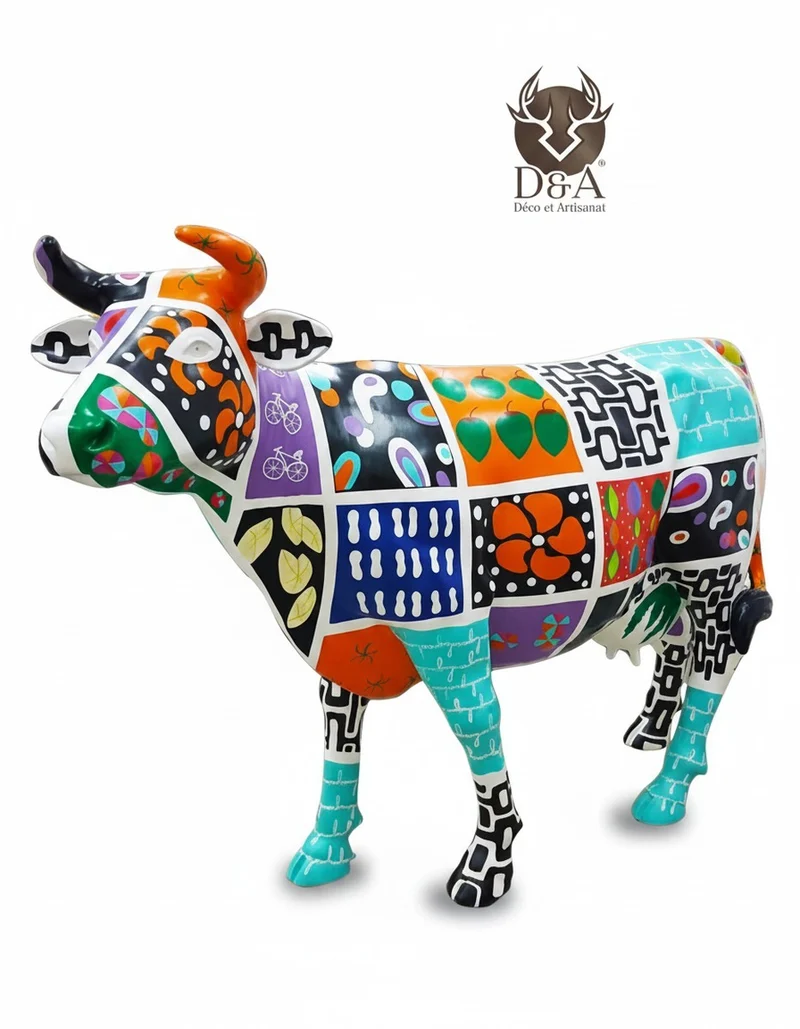 Casa Padrino Luxus Deko Skulptur Kuh Deta H. 155 cm - Riesige Gartenskulptur - Lebensgroße Skulptur - XXL Deko Skulptur - XXL Deko Figur