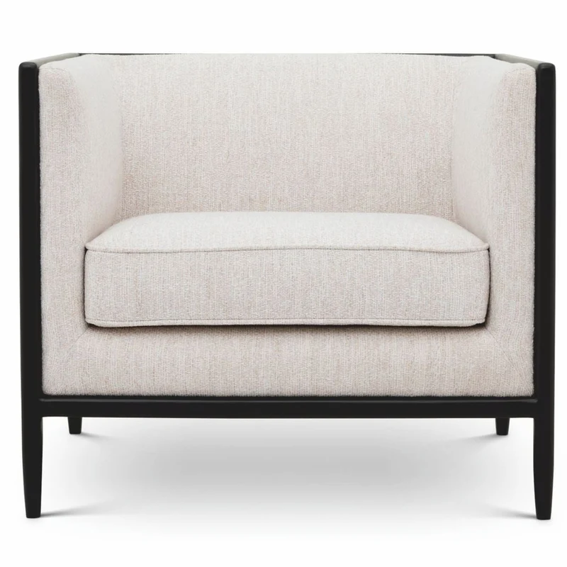 Casa Padrino Luxus Wohnzimmer & Hotel Sessel Creme / Schwarz 78 cm - Luxus Möbel