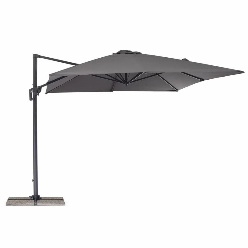 Casa Padrino Luxus Ampelschirm mit Ständer Anthrazit / Grau 400 x 300 x H. 250 cm