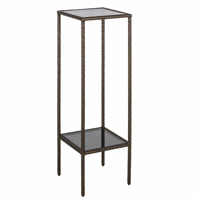Casa Padrino Luxus Säule Bronze / Schwarz H. 91 cm - Luxus Wohnzimmer Möbel