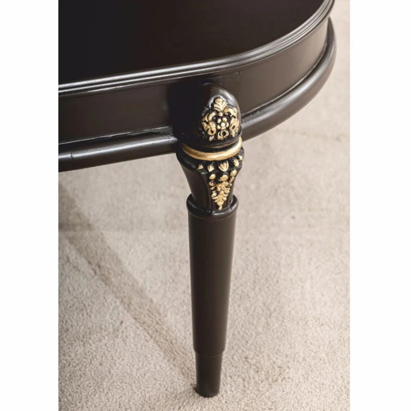 Casa Padrino Luxus Barock Couchtisch Dunkelbraun / Gold 128 cm - Barock Möbel