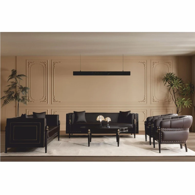 Casa Padrino Luxus Barock Couchtisch Dunkelbraun / Gold 128 cm - Barock Möbel
