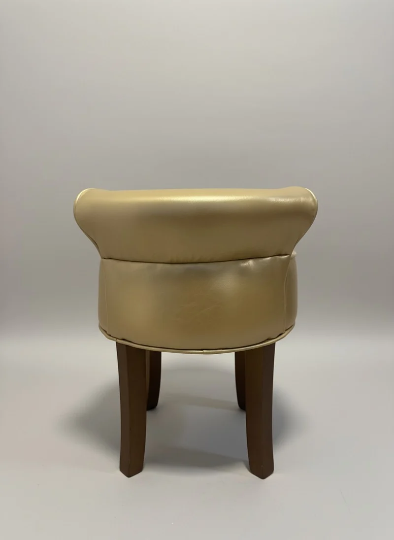 Casa Padrino Sitzhocker mit Rückenlehne Gold 50 x H. 62 cm - Gepolsterter Hocker mit Kristallknöpfen