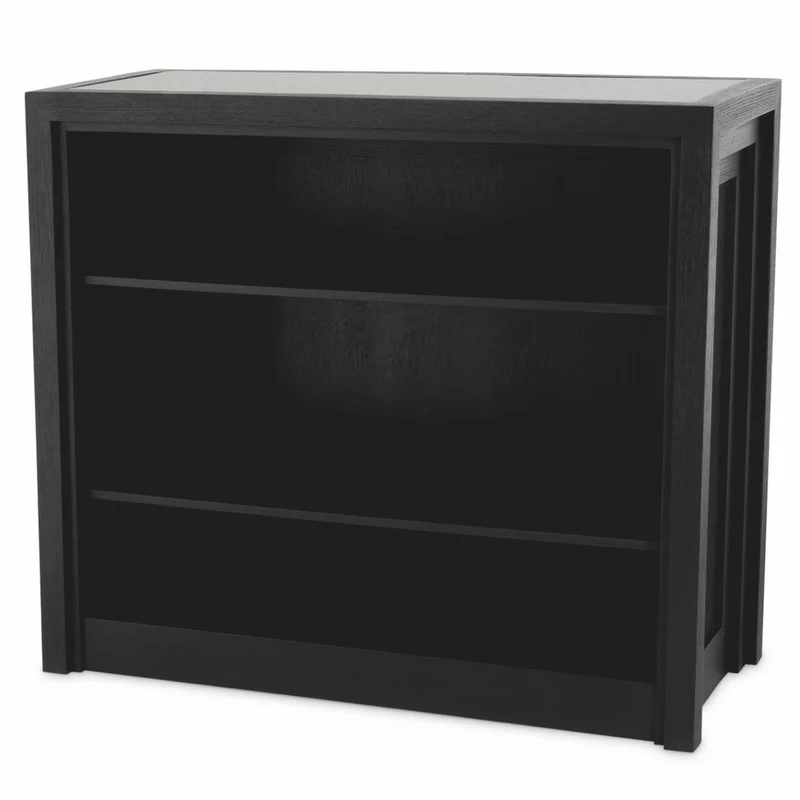 Casa Padrino Luxus Bar Theke mit antikem Spiegelglas Schwarz 120 cm - Bar Möbel