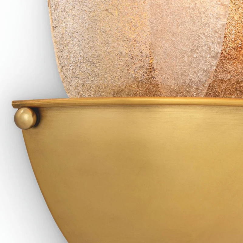 Casa Padrino Luxus Wandleuchte Antik Messing / Hellgrau H. 40 cm - Luxus Leuchten