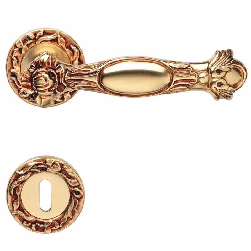 Casa Padrino Barock Türklinken Set Französisches Gold 15,2 x H. 7 cm - Made in Italy