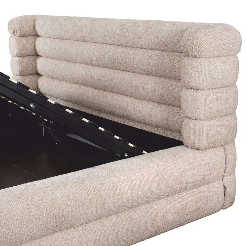 Casa Padrino Luxus Doppelbett Naturfarben 180 x 210 cm - Schlafzimmer Möbel