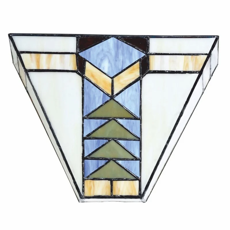 Casa Padrino Art Deco Tiffany Wandleuchte Weiß / Bunt 25 x H. 20 cm - Tiffany Leuchten