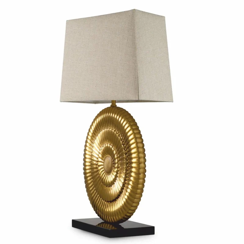 Casa Padrino Luxus Tischleuchte Antik Gold / Schwarz / Beige H. 67 cm - Schreibtischleuchte