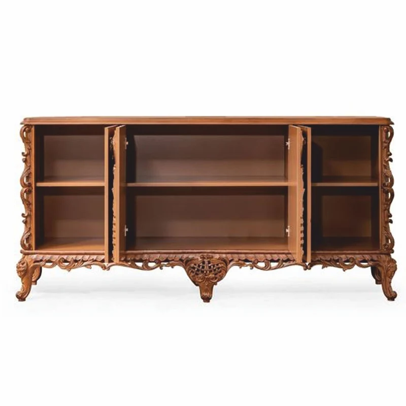 Casa Padrino Luxus Barock Sideboard Braun 213 cm - Prunkvolle Barockstil Möbel