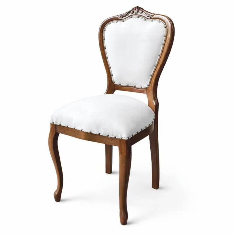Casa Padrino Luxus Barock Esszimmer Stuhl Weiß / Braun - 54 x 53 x 108 cm