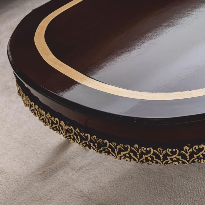 Casa Padrino Luxus Barock Wohnzimmer Set Naturfarben / Dunkelbraun / Gold - Barock Möbel