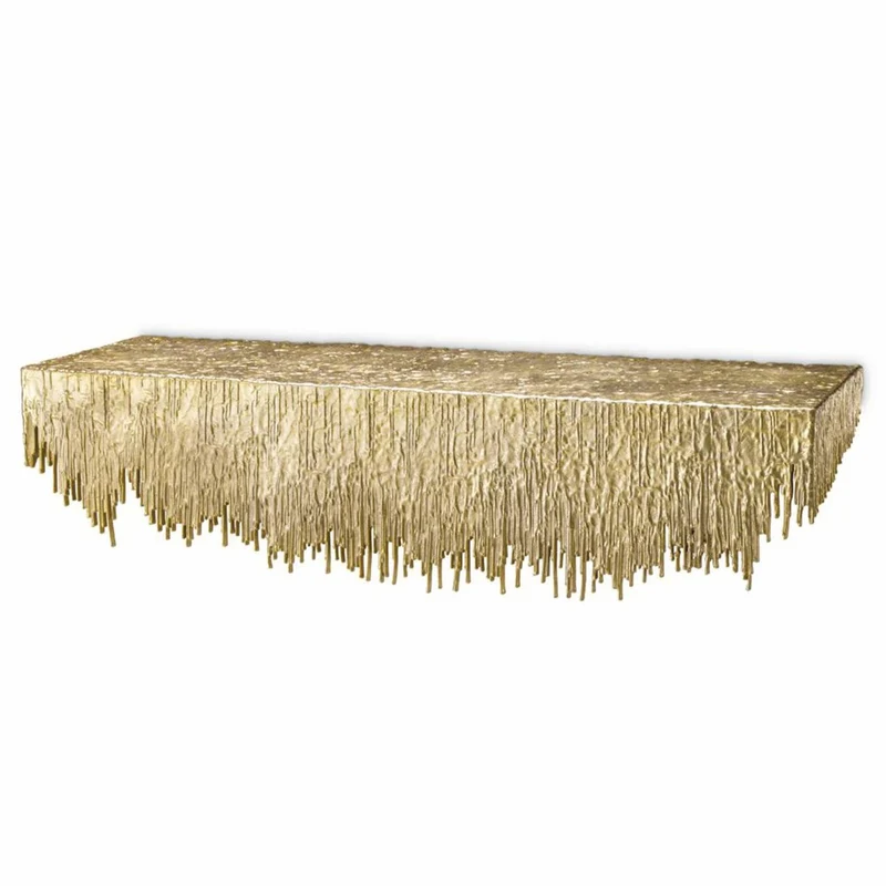 Casa Padrino Luxus Wandkonsole Gold 100 cm - Luxus Designer Möbel