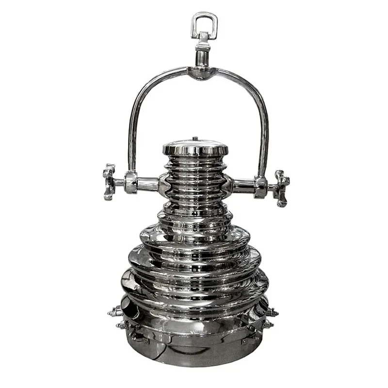 Casa Padrino Hängeleuchte Silber Ø 46 x H. 82 cm - Verchromte Schiffsleuchte im Studio Look